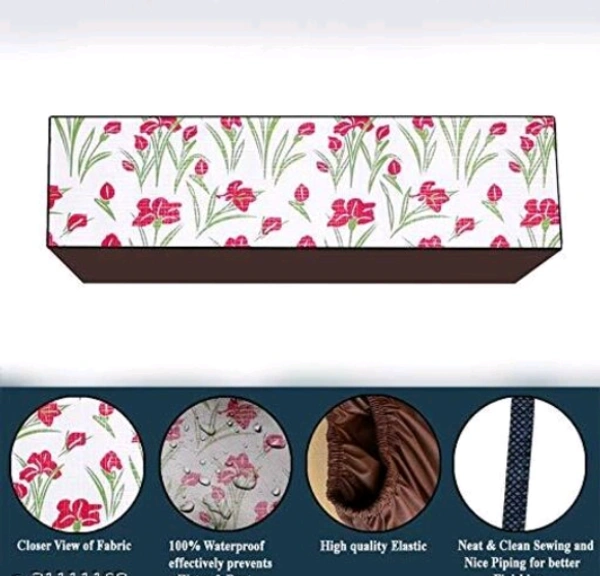 DREAM eHOME PVC White / Pink Color Printedc 1.5TonAc Cover for Split Indoor - 1.5 Ton, White /Pink, PVC, Pack of1